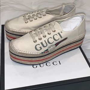 Gucci Logo Platform Espadrille